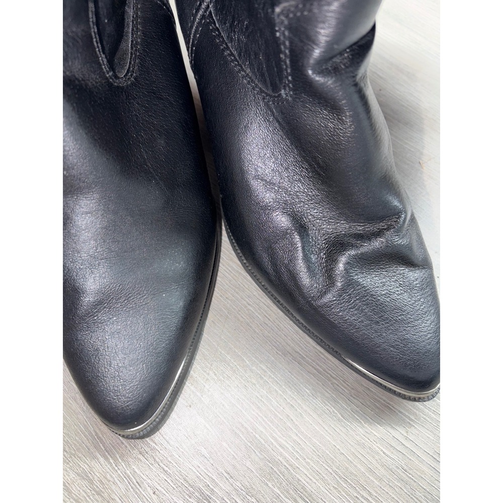 Dingo Womens Black Leather Slouch Western Boots Metal Toe DI 522 Size 9 M - Picture 6 of 11
